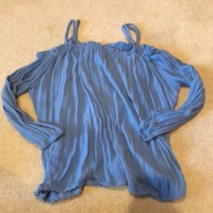 Spaghetti strap with shoulder cutout blouse